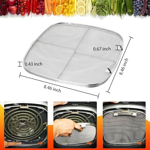 Grill Grate and Replacement Splatter Shield for Ninja AG301 Foodi 5-in-1 Indoor Grill, Non-stick Grill Griddle and Stainless Steel Fine Mesh Splatter Screen for Ninja Foodi AG300, AG301C, AG302, AG400
