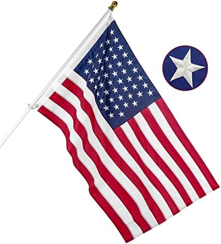 American Flag 4x6 ft: Long Lasting US Flag, Heavy Duty Nylon, Embroidered Stars, Sewn Stripes, Brass Grommets, UV Protection Perfect for Outdoors! USA Flag