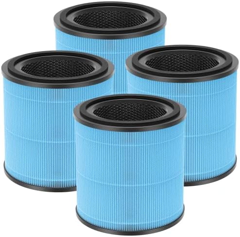 AP0601 Replacement Filters Compatible with AIRTOK Air Puri-fier, 4-in-1 H13 True HEPA Filters, High-Efficiency Activated Carbon Filter, AP0601-RF 4 Pack