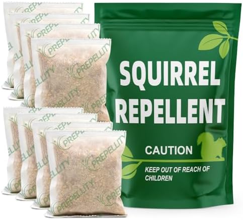 Squirrel Repellent Outdoor, Chipmunk Repellent, Squirrels Repellant for Garden, Chipmunk Deterrent for Attic, Keep Squirrel Out of Cars for, Repellants Squirrels for Plant & Bird Feeder-8P