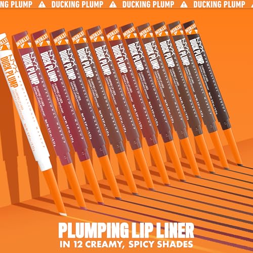 NYX PROFESSIONAL MAKEUP Duck Plump Plumping Lip Liner, Matte Pencil With Up To 10HR Wear, Subtle Touch (Deep Nude Lip Liner)