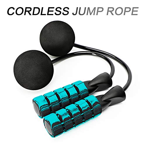 APLUGTEK Jump Rope, Weighted Ropeless Skipping Rope for Fitness, Tangle-Free Rapid Speed Cordless Jump Rope Workout for Men, Women, Children…