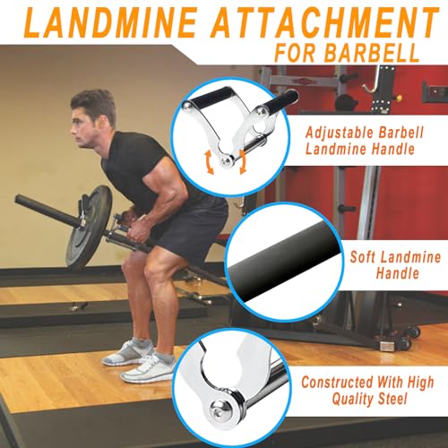 Viking Press Landmine Handle for 2-Inch Barbell, T-Bar Row Attachment Core Strength Training Accessories, Shoulder Press Landmine Attachment Equipment (V HANDLE)