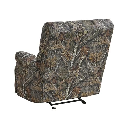Lexicon Glider Recliner Chair with Lever Handle, Textured Microfiber Manual Recliner, Plush Stitching Cushion, Pillow Top Arms, Rustic Armchair for Cabin/Living Room, Easy Assembly, Camouflage