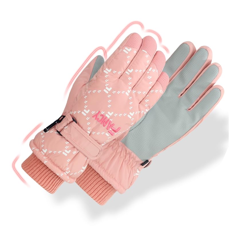 ANJMEICH Ski Gloves,Fleece Warm,Touch Screen Phone Ski Cycling Outdoor Gloves (Blue)