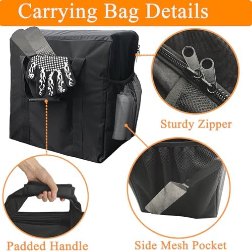 Griddle Cover and Carry Bag Compatible with Blackstone 17 Inch Griddle, Water Resistant 600D Polyester Heavy Duty Flat top 17" Gas Grill BBQ Cover Accessory Fits 17" Griddle Cooking Station with Hood