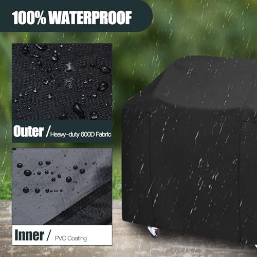 70 Inch Premium Grill Cover Fit for Weber Genesis and Genesis II 400 Series Grills, and New 2022 Genesis 400 Series 4-Burner Grills, Heavy Duty Waterproof Fade Resistant