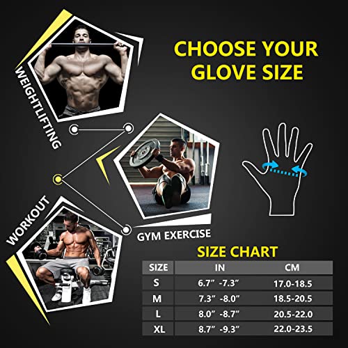 ihuan Workout Gloves for Men Full-Finger: Weight Lifting Gloves for Men, Gym Lifting Gloves Full Hand Gloves for Weightlifting, Deadlift