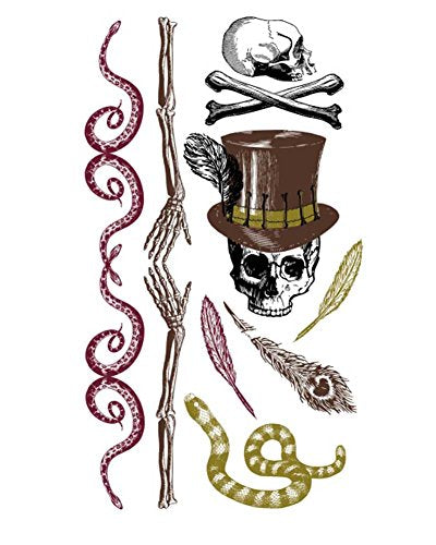 amscan Witch Doctor Tattoos, 16 per Pack Brown, 847877
