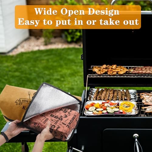 BBQ Blanket for Resting Meat, BBQ Brisket Blanket Meat Resting Blanket for Smoking, Grilling Meat Insulated Resting Bag with Wide Mouth for Large Brisket/Turkey (Regular 25in)