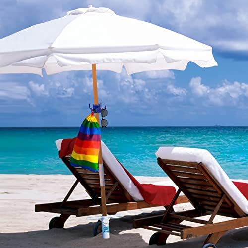 AMMSUN Beach Umbrella sand Anchor Stand Holder Heavy Duty and beach umbrella hanging hook, Universal One Size Fits Most Beach Umbrella| Safe Stand for Strong Winds Portable Beach Accessories