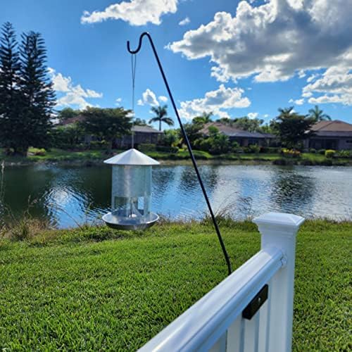 Long Hook Kits Ideal for Bird Feeders, Lighter Flower Baskets, Chimes, etc. for Vertical Spindled Deck Railings Only (34" Upright) Heavy Duty Hanger