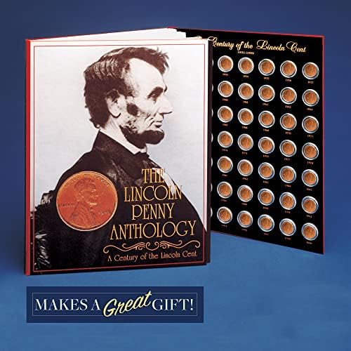 American Coin Treasures Lincoln Penny Anthology Coffee Table Book and Coin Set| 1909 to 1999 Wheat and Memorial Cents | Certificate of Authenticity | Collectible Coins 20th Century |