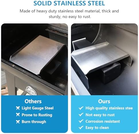 Stainless Steel Grill Heat Baffle Diffuser Replacement for Pit Boss 700 820 850 1000 1150 1250 1300 1600 Series Pellet Smoker Grill Accessories etc.,Modified Flame Tamer for Pit Boss Heat Deflector