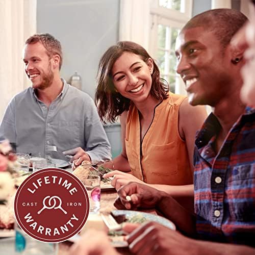 Cuisinel Cast Iron Griddle/Grill + Scraper/Cleaner - Reversible Pre-Seasoned 16.75" X 9.5"-inch Dual Handle Flat Skillet and Griller Pan - Works Indoor/Outdoor, Stove Burner, Gas, Fire