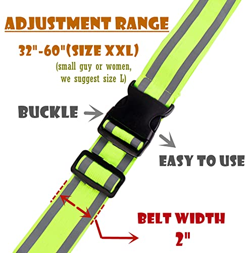 IDOU High Visibility Reflective Belt | Lightweight,Adjustable,Elastic&Durable | Reflective Running Gear,Biking Accessories for Women and Men(XXL)