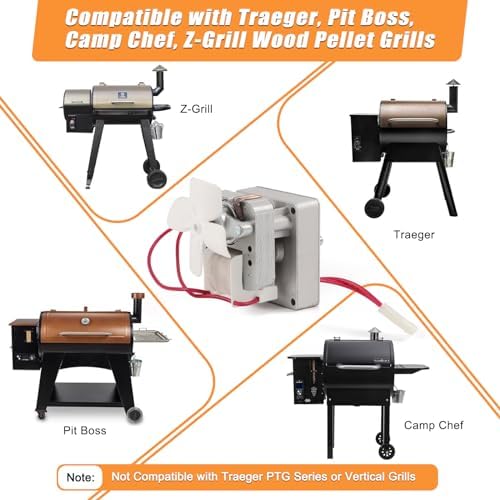 Upgraded 2.0RPM Auger Motor Replacement Part for Pit Boss, Traeger Wood Pellet Smoker Grills, AC120V 60Hz 2 Pole Universal Motor Accessory for Pit Boss Grills