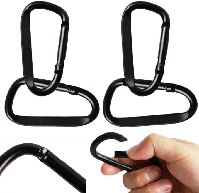 Dog Leash Metal Shock Absorbing Spring Buckle Portable Camping Tent Fixed Buckle Multi-Function Springs Buckle for Securing Tarps Tents Sunshade,Swing and Large Dogs Pets Train， with 8PCS Snap Hooks