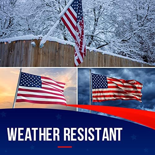 American Flags for Outside 5X8 American Flag 100% Made in USA -Heavy Duty Flags Outdoor with Embroidered Stars and Sewn Stripes 5x8 US Flag for High Wind- All Weather Flags