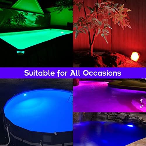 Rechargeable Submersible Pool Lights with Remote, Led Pool Light for Inground Pools Waterproof, Battery Operated Underwater Magnetic Lights for Above Ground Pools Light