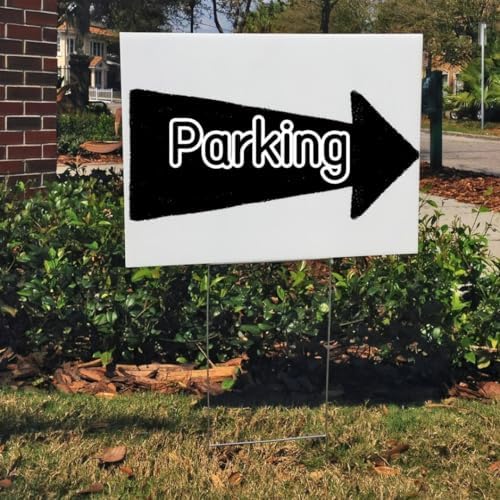 10 Pack 18 x 12 Inches White Corrugated Plastic Yard Sign with Metal Stakes for Birthday, Real Estate Garage Sale Signs, Rent, Guidepost Decorations