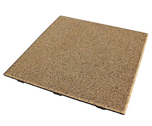 American Floor Mats - Extreme Rubber Gym Tiles - 1 Inch Thick Colorful Rubber Gym Tiles - Superior Shock and Sound Absorbing Tiles - 95% Tan 50 Tile Pack (Covers 200 Sq Ft)