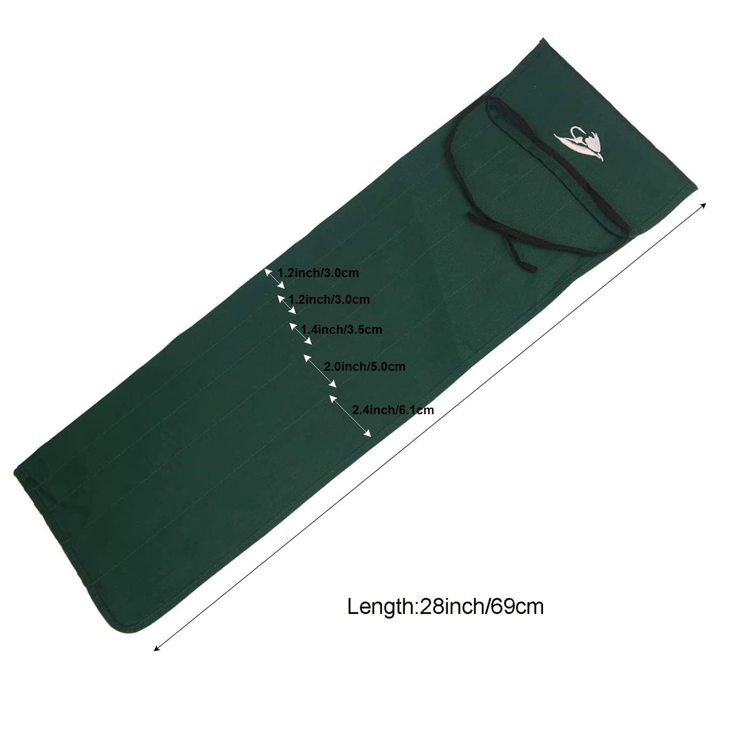 AventikINT Cotton Cloth Fishing Rod Sleeve Cover Pole Sock Glove Protector Bag Pouch with 5 Compartments (Khaki+Coffee+Green, 69cm/28inch)