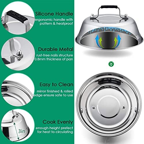 HaSteeL Griddle Accessories Set of 20, Complete Stainless Steel Griddle Spatula Tools with 9” Melting Dome, Heavy Duty Metal Spatulas Choppers Cast Iron Grill Press for Flat Top Teppanyaki BBQ Outdoor