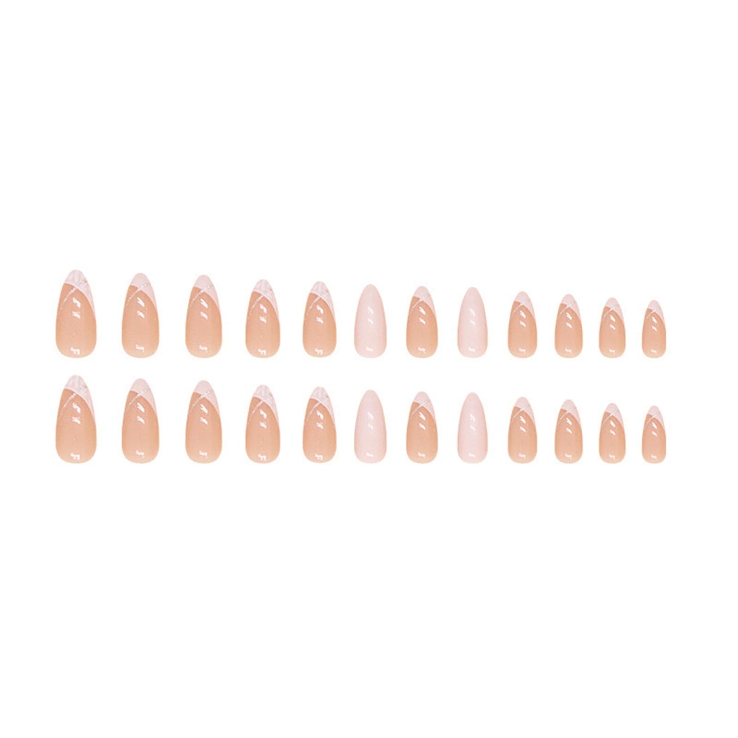 Alomnd Press on Nails Short Fake Nails Almond False Nails Press ons with Designs White Glitter Swirl Glue on Nails Cute Acrylic Nails Glossy Full Cover Artificial Stick on Nails for Women Manicure