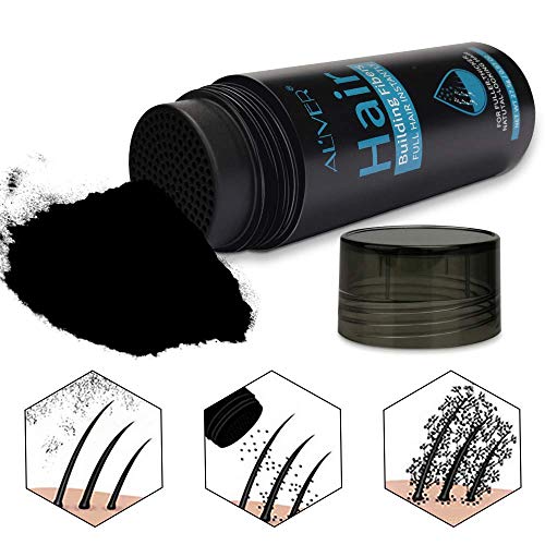 Aliver Hair Fibers for Thinning Hair with Spray Dark Brown - Undetectable Natural Formula - Thicker Fuller Hair in 15 Seconds - Conceals Hair Loss & Look Younger - Designed for Men & Women,0.97Oz