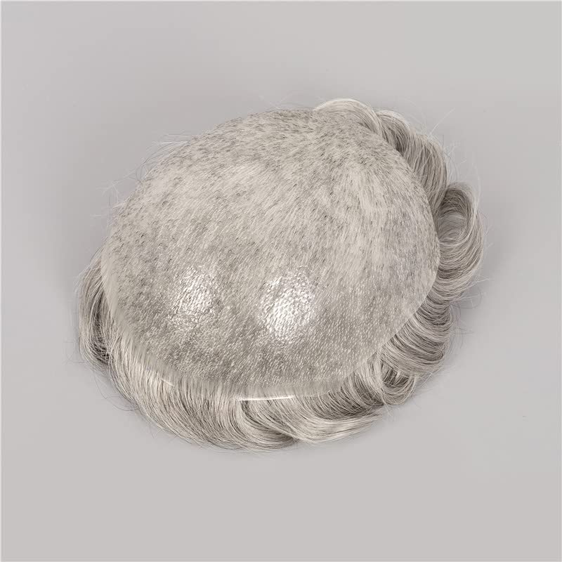 Amiable toupee for men 0.02-0.04mm Ultra Thin Skin All V-looped Mens Hairpieces European Virgin Human Hair System for Men Soft Skin V-looped mens toupee mens hair piece Color#1B Off black
