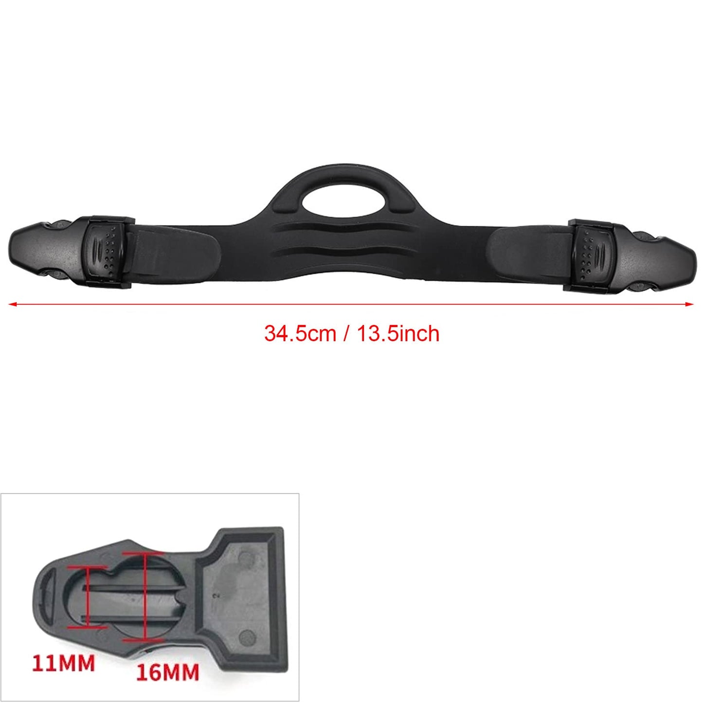 Alomejor Diving Fins Strap Black Rubber Diving Diving Snorkeling Adjustable Swimming Buckles Strap(S)