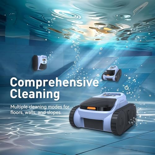 Robotic Pool Cleaner for Inground Pool & Above Ground Pool Vacuum | 2150 Sq.ft Coverage | Smart Navigation | Cleans Floor, Walls & Waterline | Powerful Cordless Vacuum