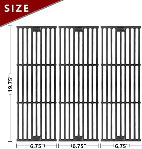 Grill Grates for Char Griller Replacement Parts Cast Iron Chargriller Cooking Grate 2121 2123 2222 2828 3001 3030 3725 4000 5050 5252 5650 9020 Charcoal Smoker Rack BBQ 19 3/4" x 20 1/4"