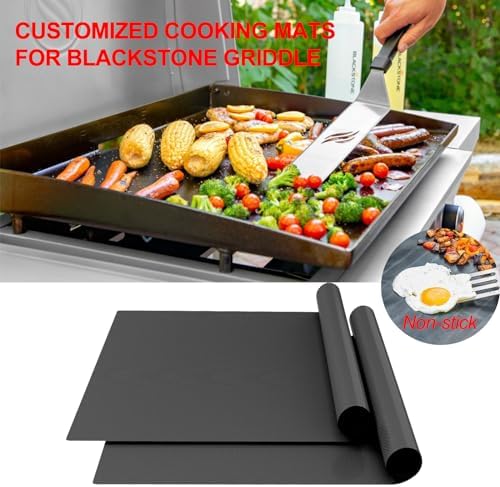 UBeesize 2 Pack Nonstick Grilling Mats for 36 Inch Blackstone Griddle, Resuable Cooking Mat for Grilling, BPA and PFOA Free Heavy Duty BBQ Grill Mats, Griddle Accessories Kit-36x21.25 Inch