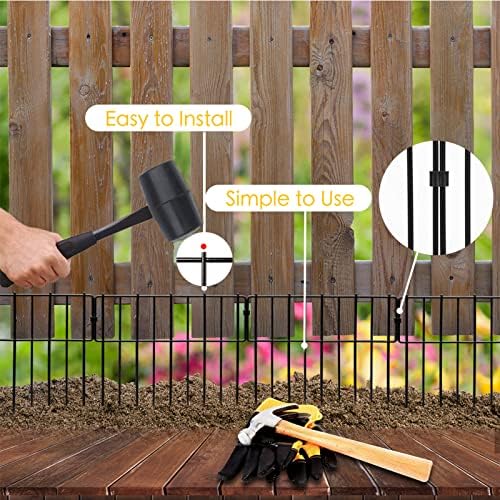 Animal Barrier Fence, 12In(H) x 28.00Ft(L) Upgrade 1.26 in gap Decorative Fences No Dig Fence for Rabbit and Dog, Rustproof Metal Wire Garden Fence Border for Garden Patio Landscaping,26 PCS
