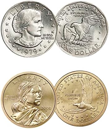 American Coin Treasures First 1979 Susan B. Anthony Dollar and 2000 First Sacagawea Dollar