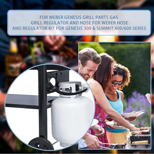 32” Propane Regulator with Hose,Propane Regulator Fit for Napoleon Grills(LEX,Rogue,Prestige Series Grills),and for Weber Grills(Genesis,Spirit,Summit Series Grills),Model S85001,67069,7501 etc.