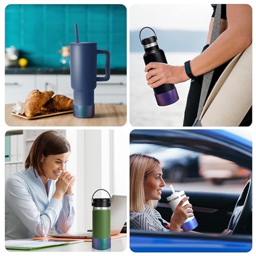 VIKIZUES Chameleon Gradient Matte Luster Silicone Boot, Compatible with Stanley Tumblers 20-40oz and 12-24oz Water Bottles with 2.8-3in Base, Anti-Slip Glitter Bottom Protector (Jungle Green)