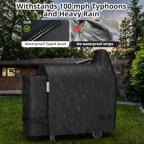 Grill Cover for Pit Boss 820 Deluxe/Pro 850,[900D Strong Tear-Resistant] Rip-Proof Pellet Smoker Cover for Pitboss,Waterproof Grill Cover for Pit Boss Pro Series 820/850,Competition 820/850