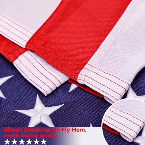 American Flag For Outside 3x5 Ft Pole Sleeve Banner Style-TearProof Series USA Outdoor Flags,Heavy Duty Durable Longest Lasting Spun Polyester,Embroidered Stars,Sewn Stripes,Water Resistant,High Wind US Outdoor Indoor Flags