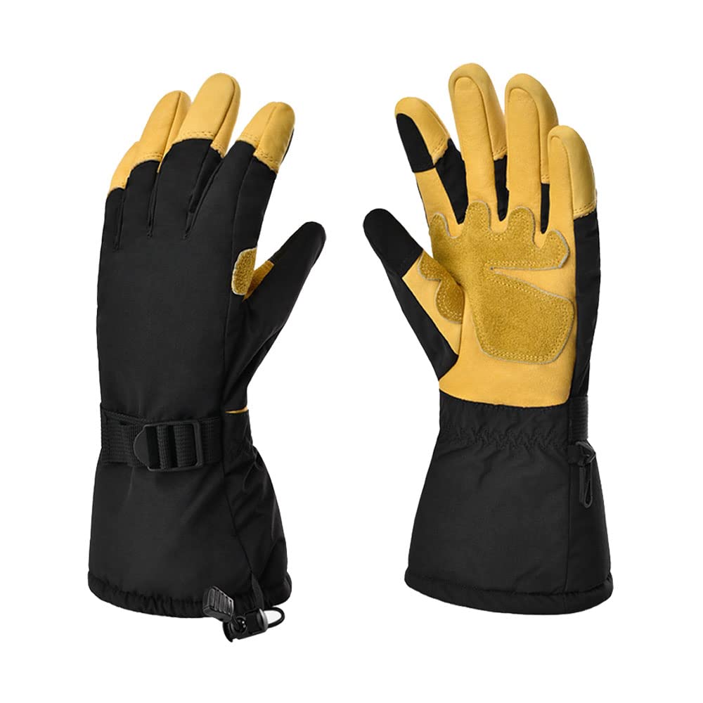 1Storm Deerskin Leather 3M Tinsulate Insulation Touchscreen Winter Gloves Ski Snowboard Cycling Bike