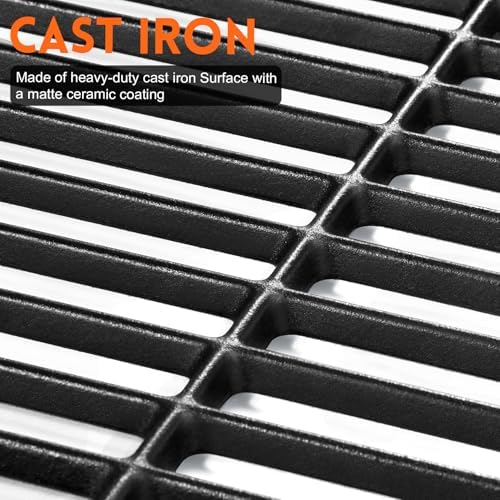 GGC 17 Inch Grill Grates Replacement for Nexgrill 4&5 Burner 720-0830H 720-0783E 720-0670A 720-888N, Kenmore 41516106210, Charbroil 463241113, 2PCS Cast Iron Cooking Grates(17" x 13 1/4" Each)