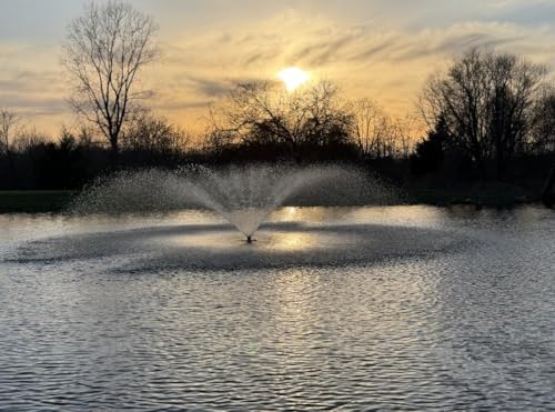 Pond Fountain Aerator, 1HP 110V 15000 GPH Fountain Pump,Stainless Steel body, 15A/110V 100FT power cord, Multifunctional time controller，200Ft traction rope, Aerator Pump for Ponds & Lakes