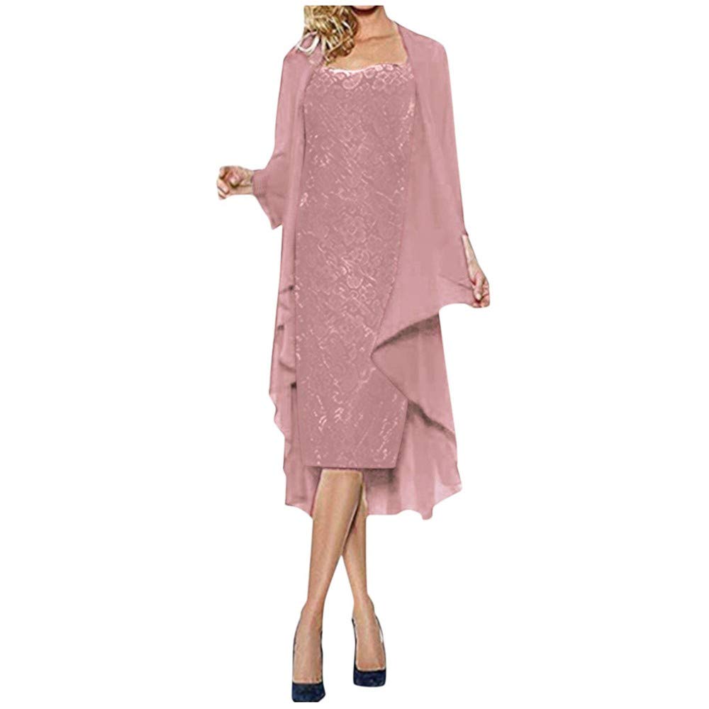 Aniywn Women Plus Size Two Piece Long Sleeve Party Dress