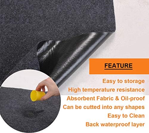 Under Grill Mat,Premium Grill Mat for Deck,Absorbent Oil Pad Protector for Decks and Patios,Waterproof,BBQ Mat for Under BBQ,36x60 Inch…