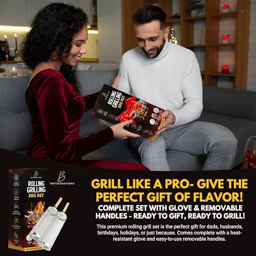 Lockable Nesting Grill Baskets for Outdoor Grill(2pcs) - Detachable Handle - Hinge Lock Lid - Heavy Duty Stainless Steel Rolling Grilling Basket - Vegetable Grill Basket - Perfect BBQ Gift & Accessory