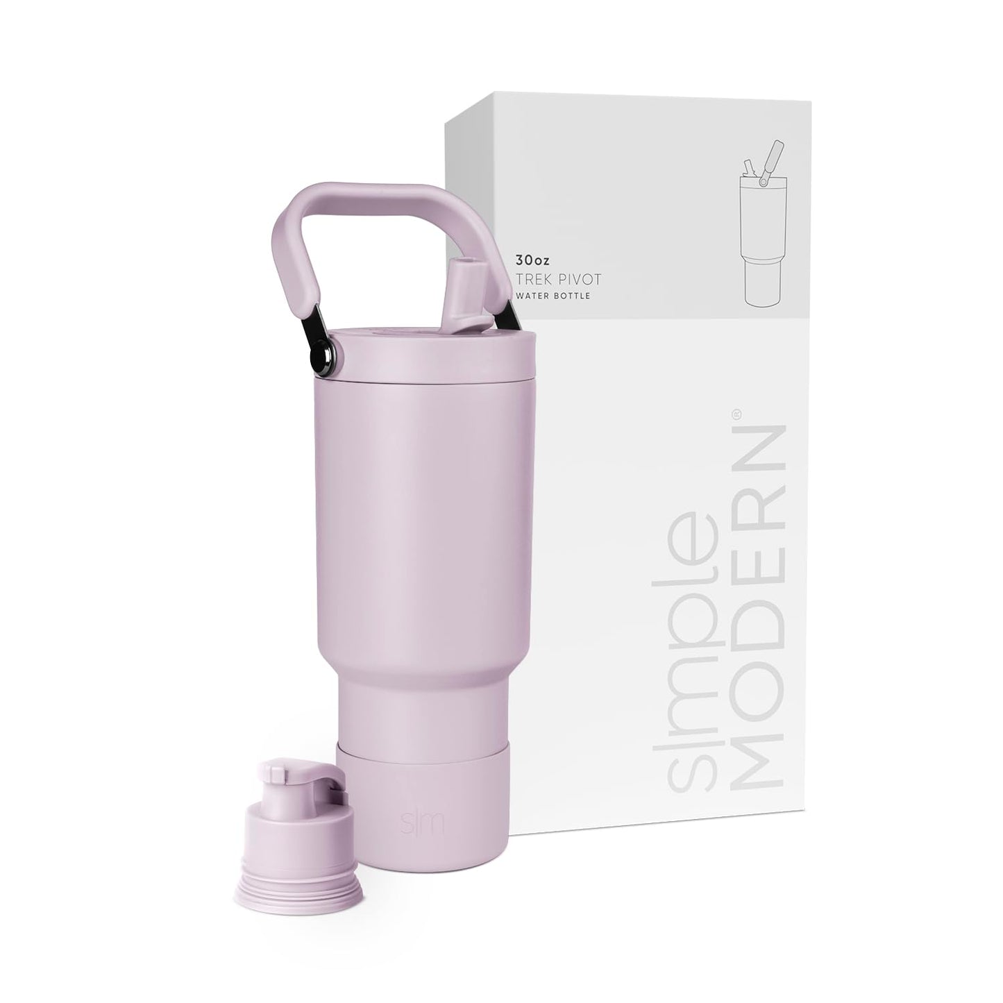 Simple Modern Trek Pivot | 30oz Flip Straw Tumbler with Handle | Water Bottle & Boot | Interchangeable Straw & Chug Lids | Insulated Stainless Steel Jug | Gym Sports Outdoors | Lavender Mist