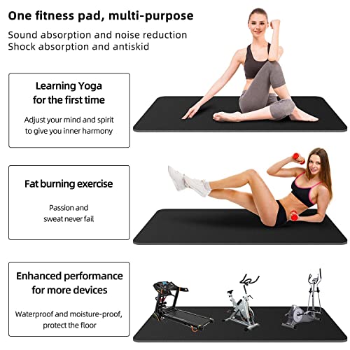 Exercise Equipment Mats For Floor,Treadmill Mat,Foldable Treadmill Mat,Walking Pad Mat For Carpet,Exercise Bike Mat,Under Elliptical Mat, Rowing Machine Mat,Mat For Tread Mill