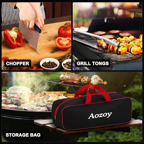 Griddle Accessories Kit 36PCS - Flat Top Grill Accessories for Blackstone and Camp Chef Metal Spatula Tools Set with Burger Press Scraper Tongs Carry Bag for Outdoor Grilling BBQ Cooking